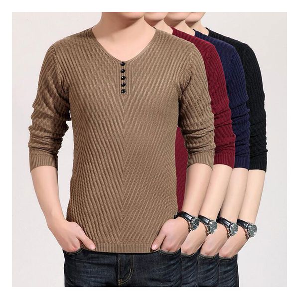 

wholesale- solid color pullover men v neck sweater men long sleeve shirt mens sweaters wool casual shirt brand cashmere knitwear pull homme, White;black