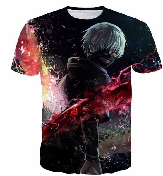 

нова мода ђниек аниме окио ђпѬ 3d пеаи ђболка лений ил harajuku икђв, White;black