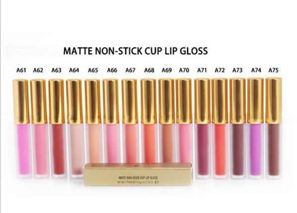 Entrega rápida! Venda QUENTE Maquiagem MATTE NON-STICK CUP Lip Gloss de 15 cores 4,8g de cores misturadas