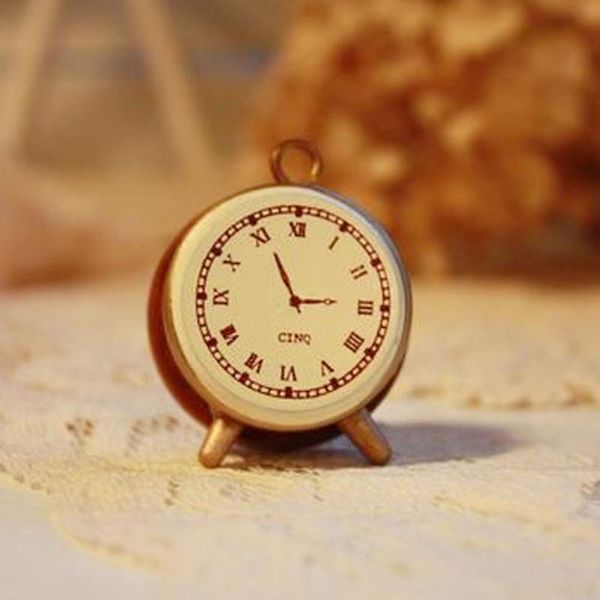

wholesale- 1pc vintage retro style alarm clock small wooden stamp/diy seal