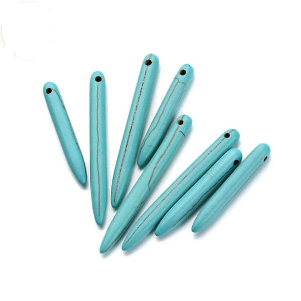 

fashion new 100pcs/lot blue turquoise beads size 5*35 5*40 5*45 5*50mm loose natural stone beads for jewelry making diy necklace supplies, Black