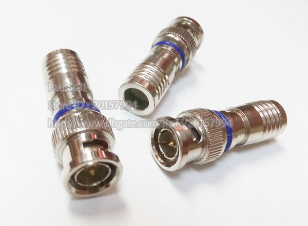 Adattatore per connessioni con connessioni a compressione maschile BNC BNC BNC per sistemi CCTV / 20pcs