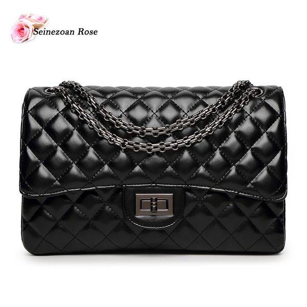 

wholesale-2016 new fashion women's pu leather plaid handbags famous brands designer bags purses ladies satchels messenger double flap b