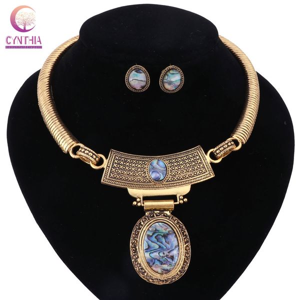 

овальный кулон заявление ожерелье серьги набор старинные ювелирные изделия оптовая продажа позолоченные партии комплект ювелирных изделий 20, Black