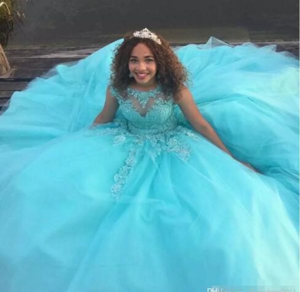 

синее бальное платье quinceanera платья 2018 кружева аппликации из бисера сладкие 16 длинные платья для выпускного вечера вечерние платья на, Blue;red