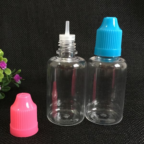 Garrafas conta-gotas para animais de estimação, 1500 peças, 30ml, transparente, gotas para os olhos, garrafas vazias de plástico com cores, tampa à prova de crianças, óleo líquido