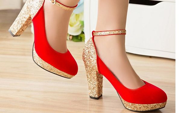 

the new 2016 thick with waterproof high and low for women's shoes, Black