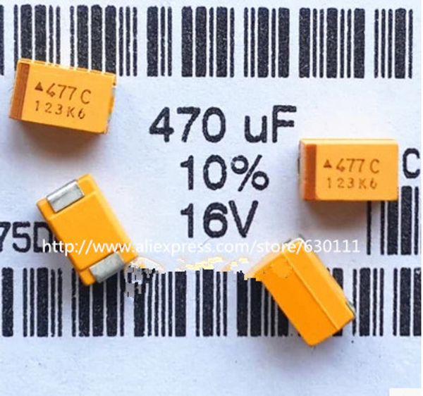 

wholesale- 20pcs/lot tantalum capacitor 470uf 16v size e 7343 rohs