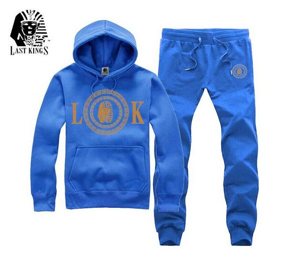 

s-5xl 061 last kings men hip hop suit cotton sweatshirts black letter spring tracksuits, Gray