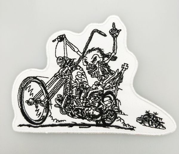 

черепа дикий рыцарь патч всадник байкер жилет новая куртка diy части локо мотив аппликация железа на вышивка патч свободный корабль, Black