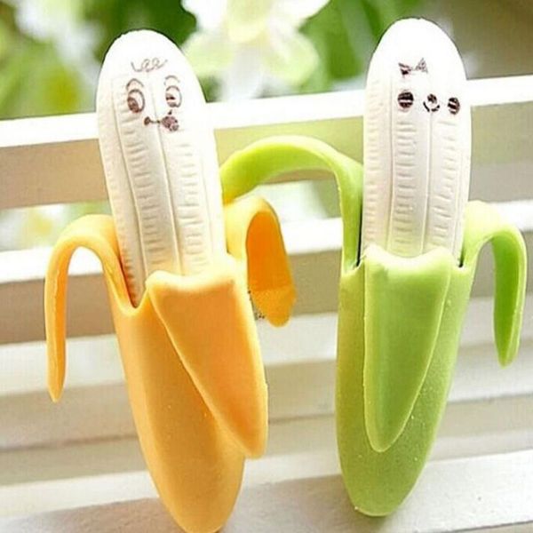 

new design office pencil eraser rubber erasers fruit skinned the banana modelling eraser cartoon eraser adorable sweet super simulation