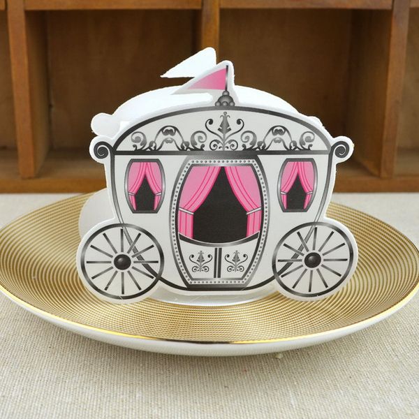 

"enchanted carriage" fairytale themed paper favor holder box/wedding boxes cinderella pumpkin carriage candy boxes