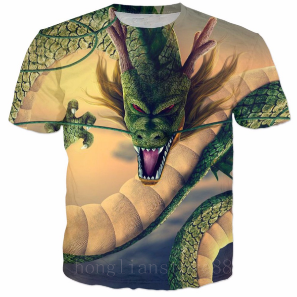 

2017 new arrive anime dragon ball z super saiyan t shirts anime cool shenron 3d print women men summer casual tees s-5xl h24, White;black