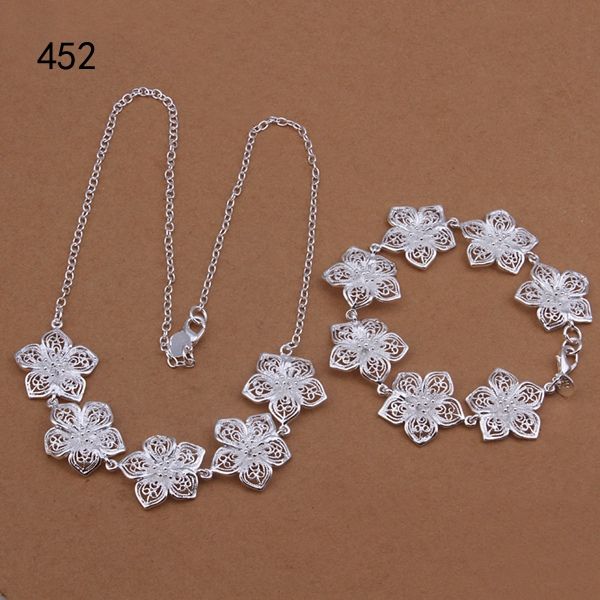 

women's sterling silver plated wedding jewelry sets 925 silver necklace bracelet jewelry set same price 7 diffrent style gts7