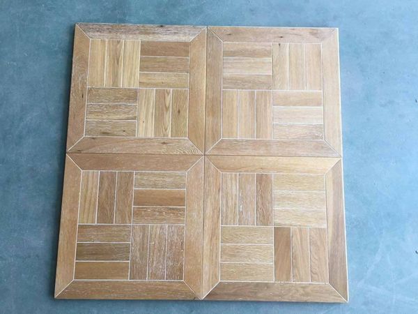 Pavimento in legno di rovere oliato bianco Superficie spazzolata parquet piastrelle moquette arte medaglione intarsio carta da parati quadrato progettato tappeti pavimenti in legno casa