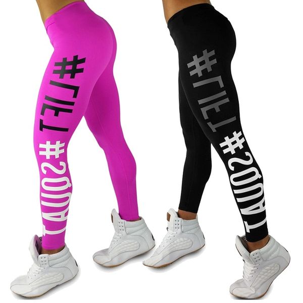 

women sport yoga pants " lift & squat " print capris elastic tight fitting leggings slim fitness pencil fashion trousers pwdk11 wr, Black;white