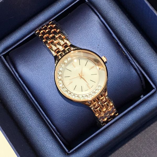 

2017 Fashion sexy lady watch with rolling diamond Stainless Steel Bracelet women Wristwatches Brand female clock gold silver