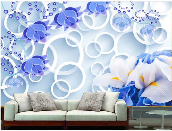 

fantasy little orchid three-dimensional circle background wall mural 3d wallpaper 3d wall papers for tv backdrop