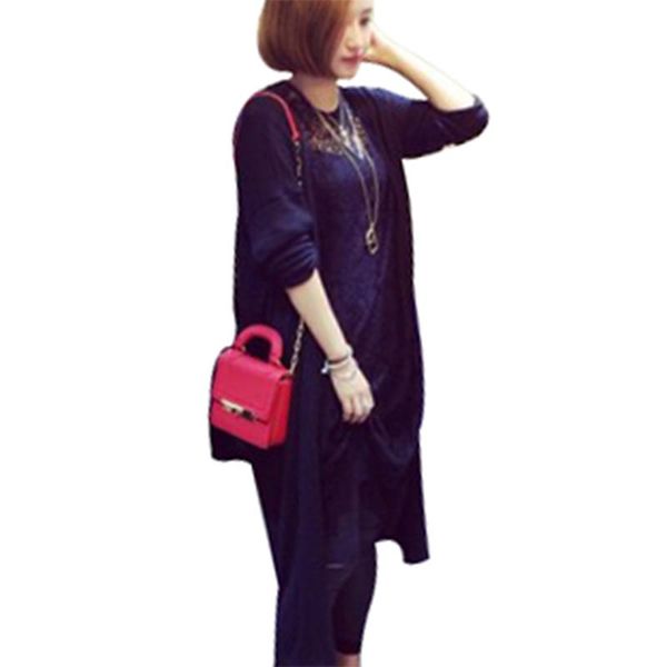 

wholesale- 2016 new women's long cardigan sweater thin section bat streets of loose sweater vintage punk style female coat ing, White;black