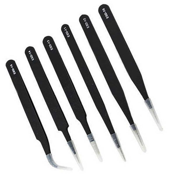 

wholesale- 6pc esd safe precision tweezer stainless steel anti static maintenance tool kit new arrivals new wholesale