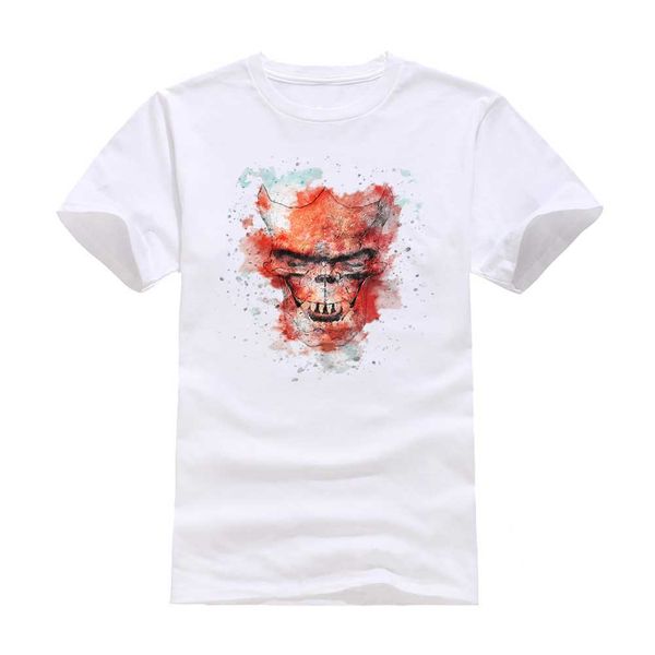 

terrible skull new fashion man t-shirt cotton o neck short sleeve personalized unique male tees wholesale, White;black