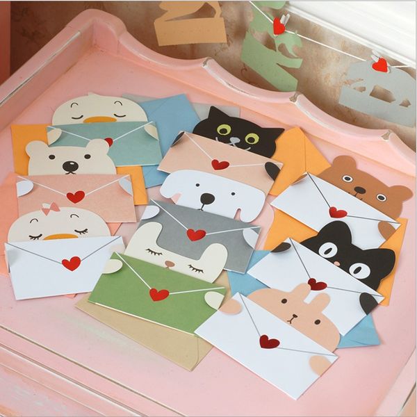 9 styles cartoon animal envelope message card thank card baby birthday invitations greeting card holiday cards universal sheet free cards free cards baby bday invitations