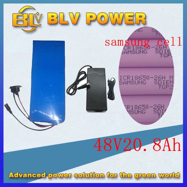 

Ebike 48v 20Ah battery for electric bike scooter bicycle NO shell for inside sam-sung 26HM lithium battery PVC case BMS 800w and 2a Charger