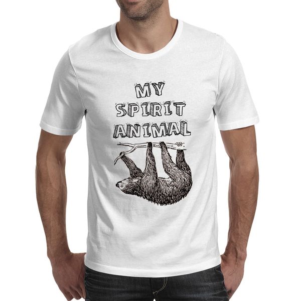 

2021 my sloth spirit animal t shirt hand drawn pop design tee cool novelty funny tshirt style men women printed fashion top, White;black