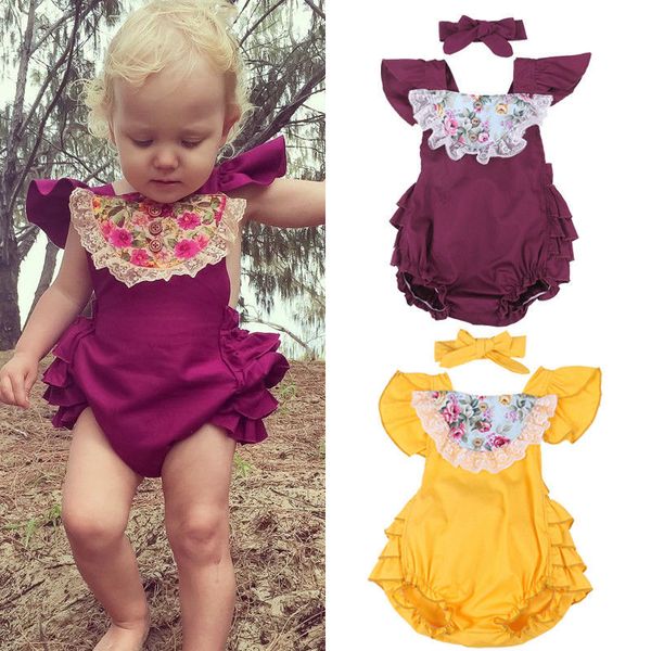 

сладкий цветочные комбинезоны новорожденных новорожденных девочек повернуть вн