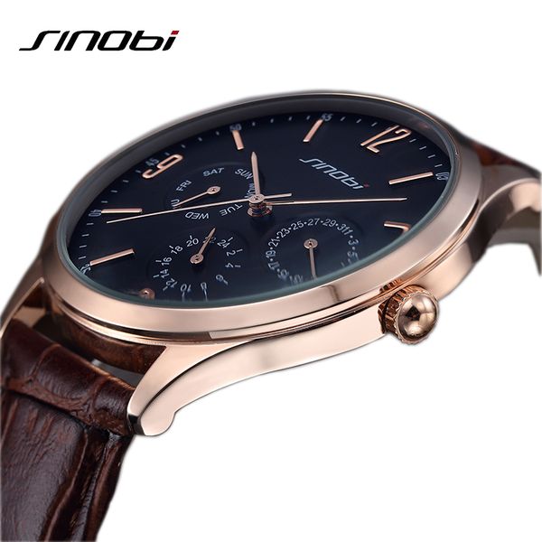 

wholesale- 2016 relojes hombre ultra slim brand quartz watch men casual business japan sinobi leather analog watch men's relogio gift, Slivery;brown