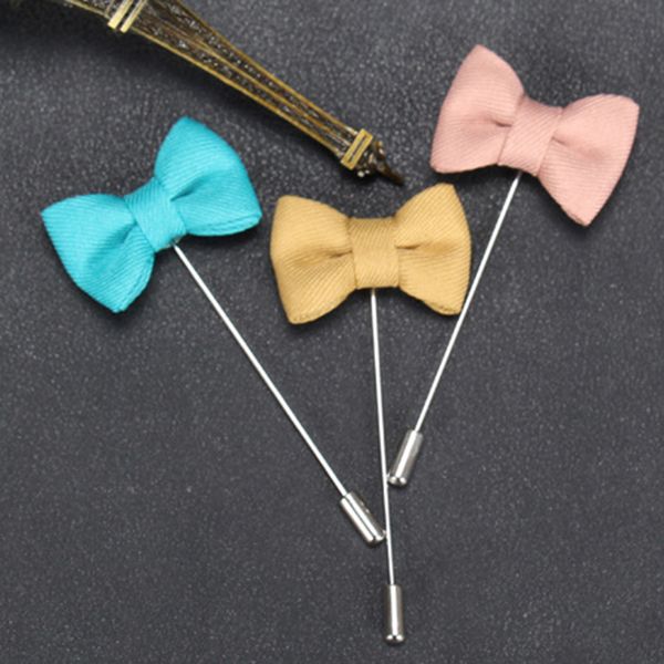 

charm bowknot brooches men women suit brooch lapel pin wedding banquet party boutonniere stick breastpin pins, Gray