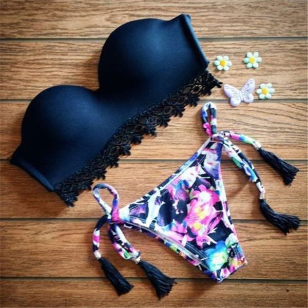 

женщины бикини set 2017 новые мягкие бикини sexy push up купальники женский купальник купальный костюм бразильский майо де bain biquini, White;black