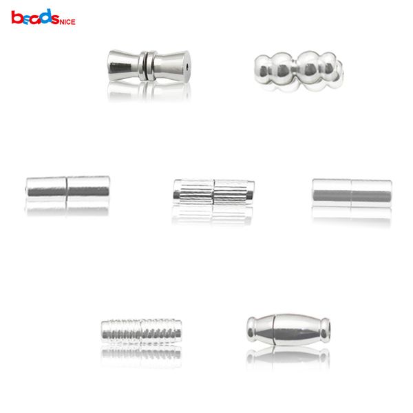 Beadsnice 925 esterlina esterlina barril parafuso clasps conclusões de jóias torcer travessas para pulseira ou colar fazendo id34942