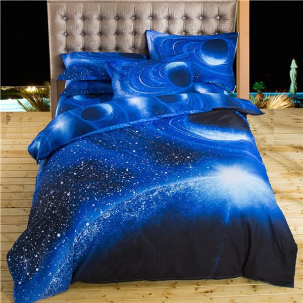 

3d galaxy bedding sets single double twin/ 2pcs/3pcs/4pcs bedclothes bed linen universe outer space duvet cover set
