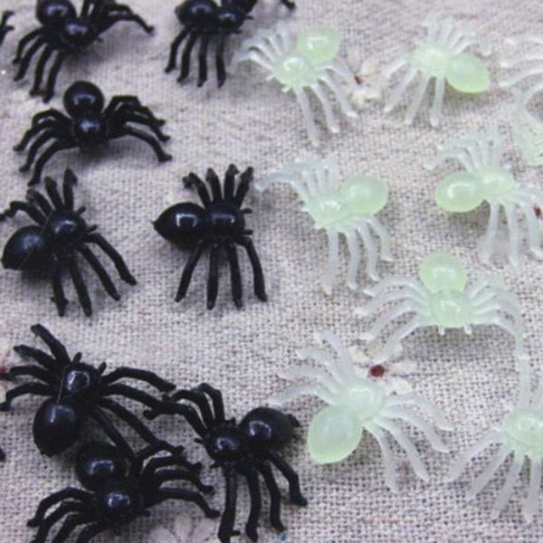 20 Stücke Kunststoff Schwarz Spinne Halloween Dekoration Festival Liefert Scherz