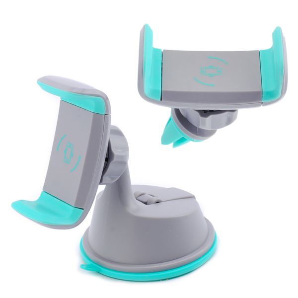 

2 in 1 Mini Windshield Car Mount Holder 360 Rotating Air Vent Sunction Kickstand For Mobile Cell phone iphone Samsung S8 GPS
