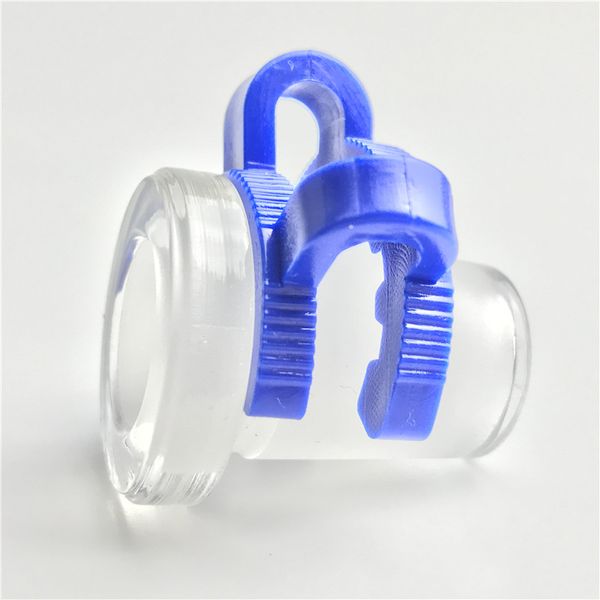 Mini adaptadores de vidro com clipe de keck de plástico azul para tubos de água adaptador de bongo de vidro 10mm fêmea a 14 mm de 14 mm fêmea a 18mm macho