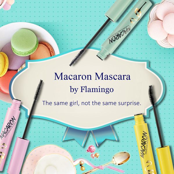 Flamingo Macaron Mascara Mascara allungante arricciante impermeabile nero dal design unico Trucco occhi professionale di marca di alta qualità