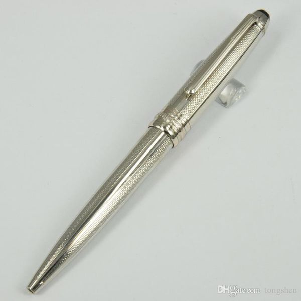 

luxury pen mb 163 silver flower gift pen rose or golden silver clip stationary ballpoint pens with series number, Blue;orange
