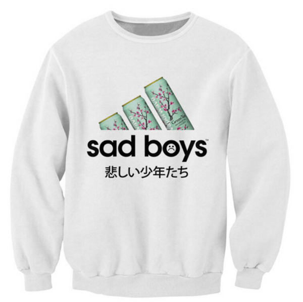 

2019 новый sad boys толстовка любимый зеленый чай crazy sweats женщины мужчины японские персонажи джемпер мода повседневная пуловеры s --- 5, Black