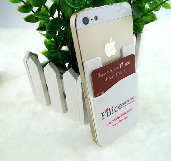 

promotional gift customized logo and assorted color with 3m sticker silicone wallet credit card holder business card holder for cell iphone