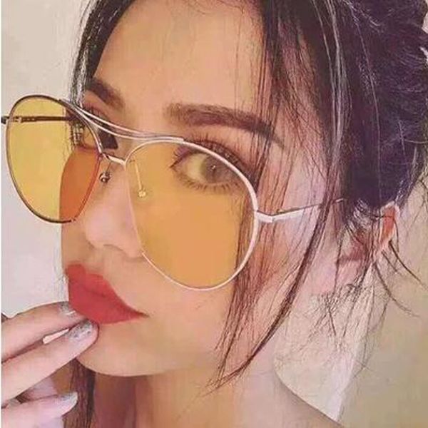 

wholesale- flat oversized sunglasses women 2016 fashion korean sun glasses for woman rimless flat lens womens shades pink lunette femme, White;black