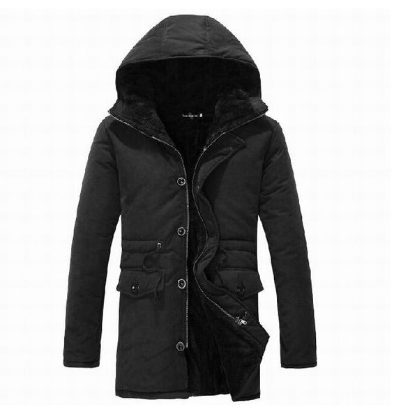 

wholesale- 2014 men's winter coat. skinny cotton-padded mens jacket, to add wool coat with hooded winter jacket coat ,ing, Black