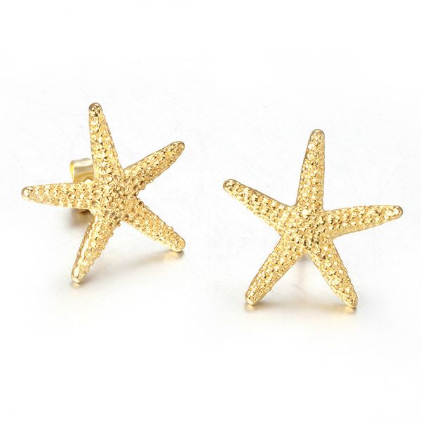 

elegant gold plated starfish stud earrings lovely ocean sea star earrings for women, Golden;silver