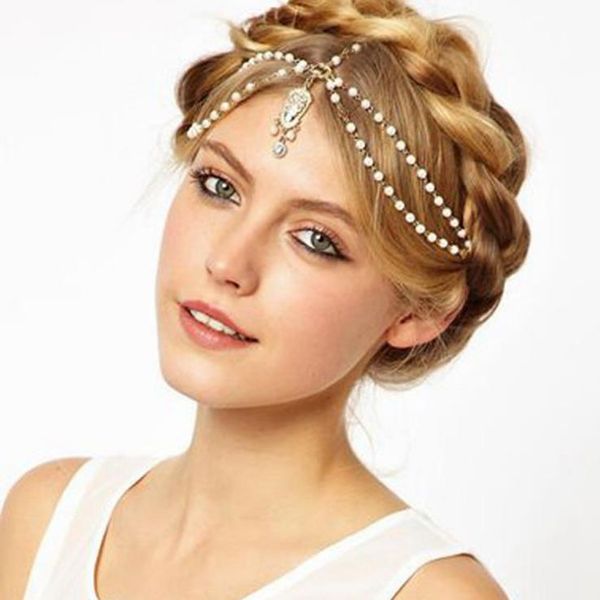 10 PCS Por Atacado de Cristal Pérolas Jóias Nupcial Headbands Headpieces Para A Noiva Nupcial Do Casamento Peças de Cabeça de Cabelo Acessórios Do Casamento para As Mulheres