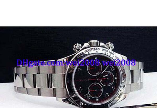 

luxury watch box new 40mm 18kt white gold - black/red arabic dial 116509, Slivery;brown