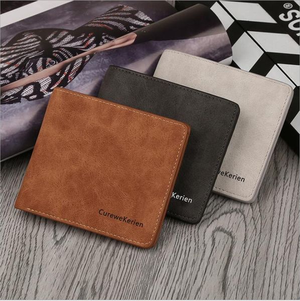 

Wholesale Hot Style Simple and Retro European and American Fashion Young Men's Fine Short Vertical Purse Large Capacity Super Soft Wallet, Ck183-white