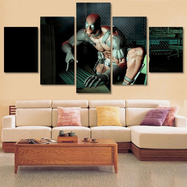 

5 шт современного printed canvas deadpool comic картина стена искусство cuadros decoracion картина на холсте home decor изображение
