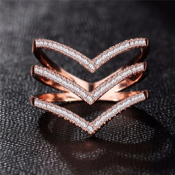 new fashion female wedding ring for women bands jewelry rose gold color engagement cz stone paved - Female Wedding Rings new fashion female wedding ring for women bands jewelry rose gold color engagement cz stone paved - Female Wedding Rings