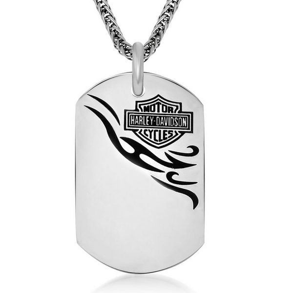 

european and american men's domineering personality, retro punk, halley's tag, silver black